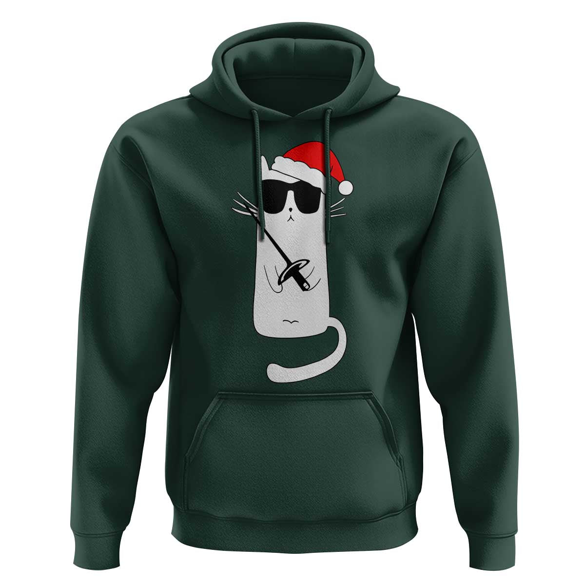 Funny Cat Fencing Christmas Hoodie Cute Kitty Lover - Wonder Print Shop