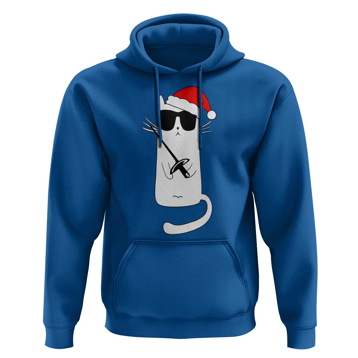 Funny Cat Fencing Christmas Hoodie Cute Kitty Lover - Wonder Print Shop