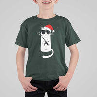 Funny Cat Fencing Christmas T Shirt For Kid Cute Kitty Lover - Wonder Print Shop