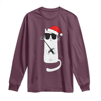 Funny Cat Fencing Christmas Long Sleeve Shirt Cute Kitty Lover - Wonder Print Shop