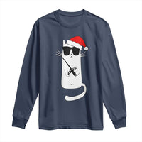 Funny Cat Fencing Christmas Long Sleeve Shirt Cute Kitty Lover - Wonder Print Shop