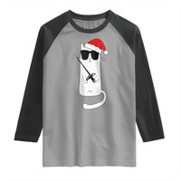 Funny Cat Fencing Christmas Raglan Shirt Cute Kitty Lover - Wonder Print Shop