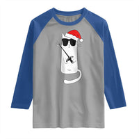 Funny Cat Fencing Christmas Raglan Shirt Cute Kitty Lover - Wonder Print Shop