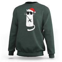 Funny Cat Fencing Christmas Sweatshirt Cute Kitty Lover - Wonder Print Shop