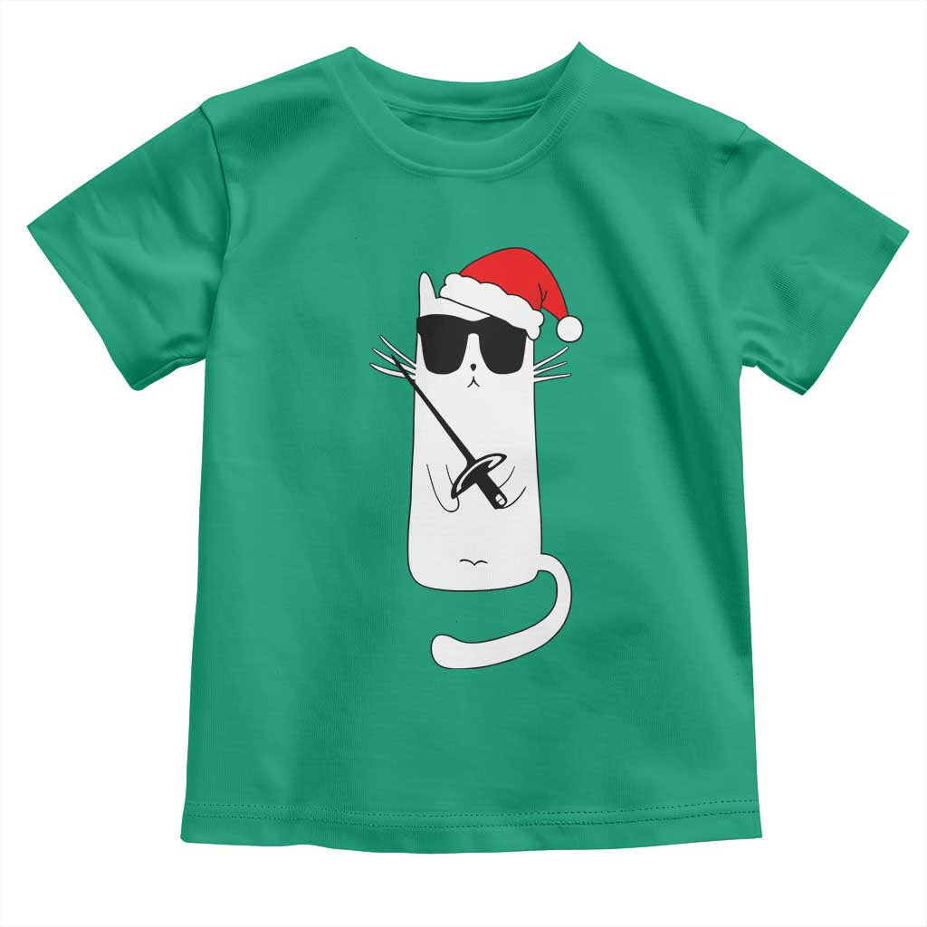 Funny Cat Fencing Christmas Toddler T Shirt Cute Kitty Lover - Wonder Print Shop