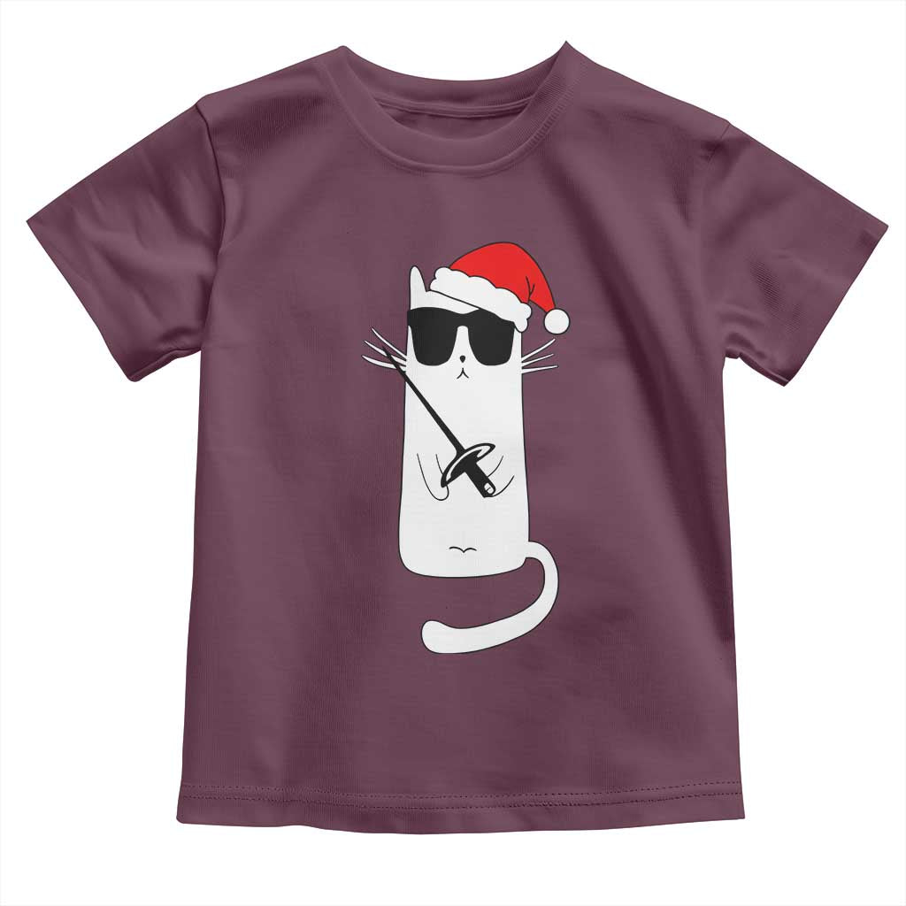 Funny Cat Fencing Christmas Toddler T Shirt Cute Kitty Lover - Wonder Print Shop