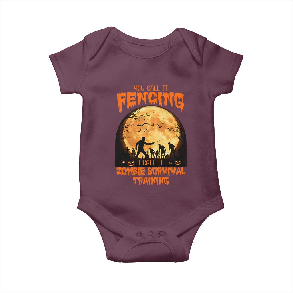Funny Fencing Halloween Baby Onesie You Call It Fencing Zombie Survival - Wonder Print Shop