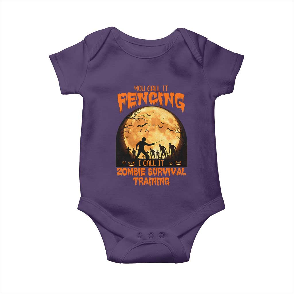 Funny Fencing Halloween Baby Onesie You Call It Fencing Zombie Survival - Wonder Print Shop