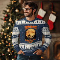 Funny Fencing Halloween Ugly Christmas Sweater You Call It Fencing Zombie Survival - Wonder Print Shop