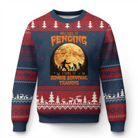 Funny Fencing Halloween Ugly Christmas Sweater You Call It Fencing Zombie Survival - Wonder Print Shop
