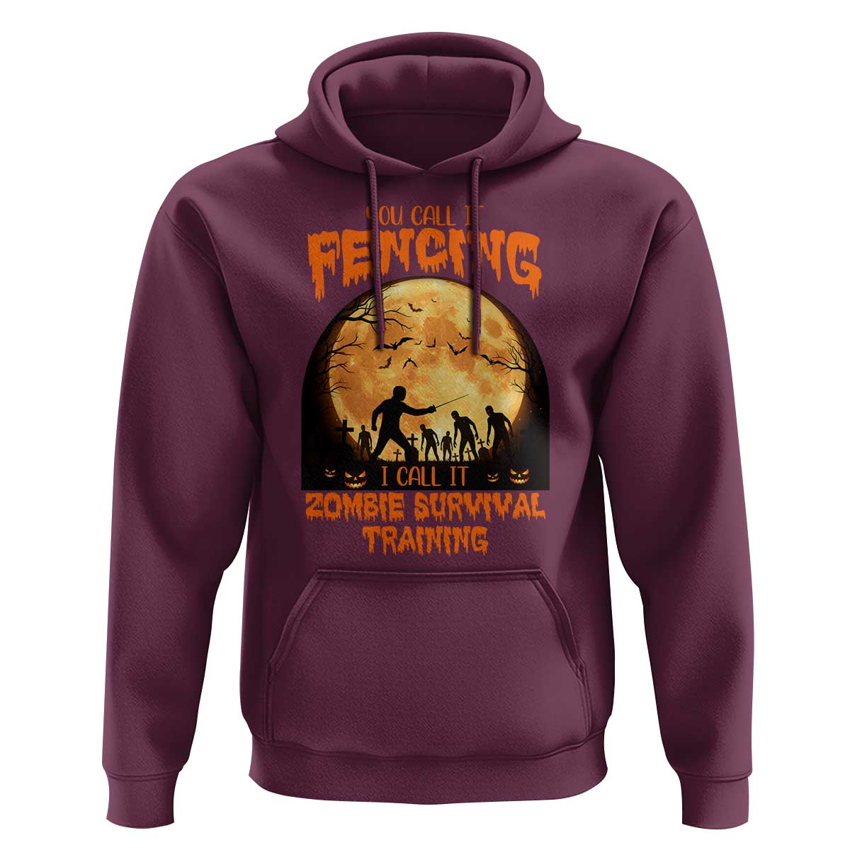 Funny Fencing Halloween Hoodie You Call It Fencing Zombie Survival - Wonder Print Shop