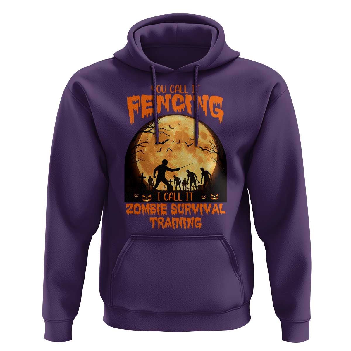 Funny Fencing Halloween Hoodie You Call It Fencing Zombie Survival - Wonder Print Shop