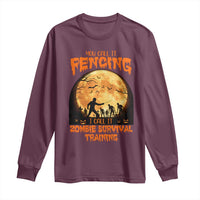Funny Fencing Halloween Long Sleeve Shirt You Call It Fencing Zombie Survival - Wonder Print Shop