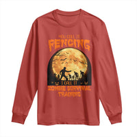 Funny Fencing Halloween Long Sleeve Shirt You Call It Fencing Zombie Survival - Wonder Print Shop