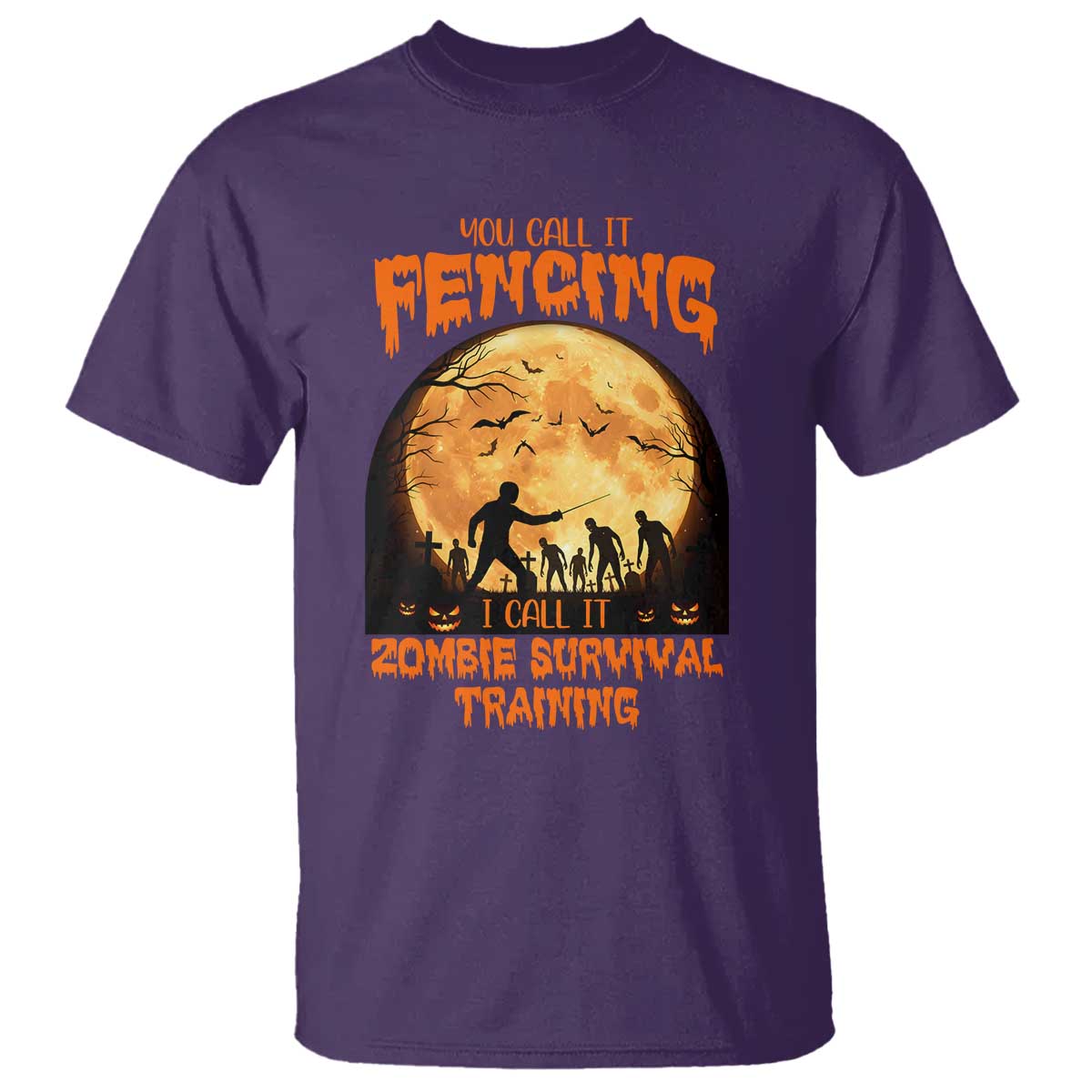 Funny Fencing Halloween T Shirt You Call It Fencing Zombie Survival - Wonder Print Shop