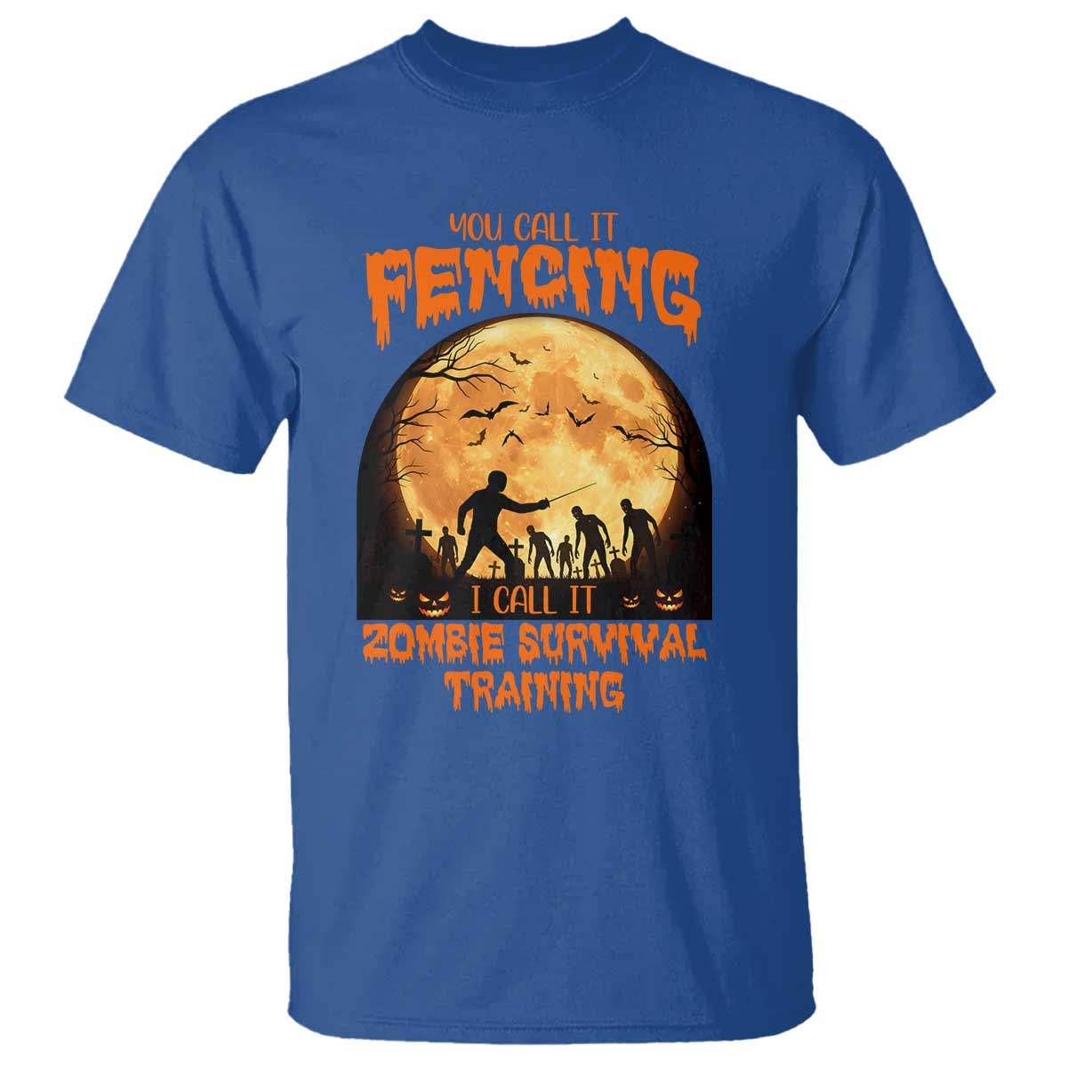 Funny Fencing Halloween T Shirt You Call It Fencing Zombie Survival - Wonder Print Shop