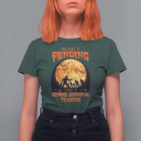 Funny Fencing Halloween T Shirt For Women You Call It Fencing Zombie Survival - Wonder Print Shop