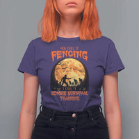 Funny Fencing Halloween T Shirt For Women You Call It Fencing Zombie Survival - Wonder Print Shop