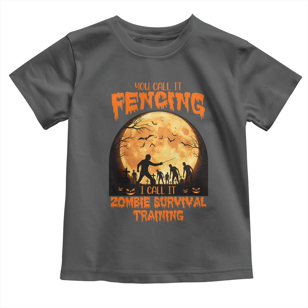 Funny Fencing Halloween Toddler T Shirt You Call It Fencing Zombie Survival - Wonder Print Shop