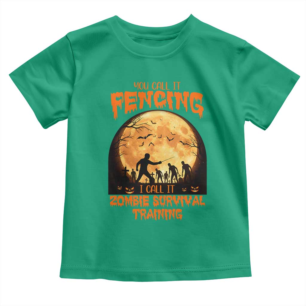 Funny Fencing Halloween Toddler T Shirt You Call It Fencing Zombie Survival - Wonder Print Shop