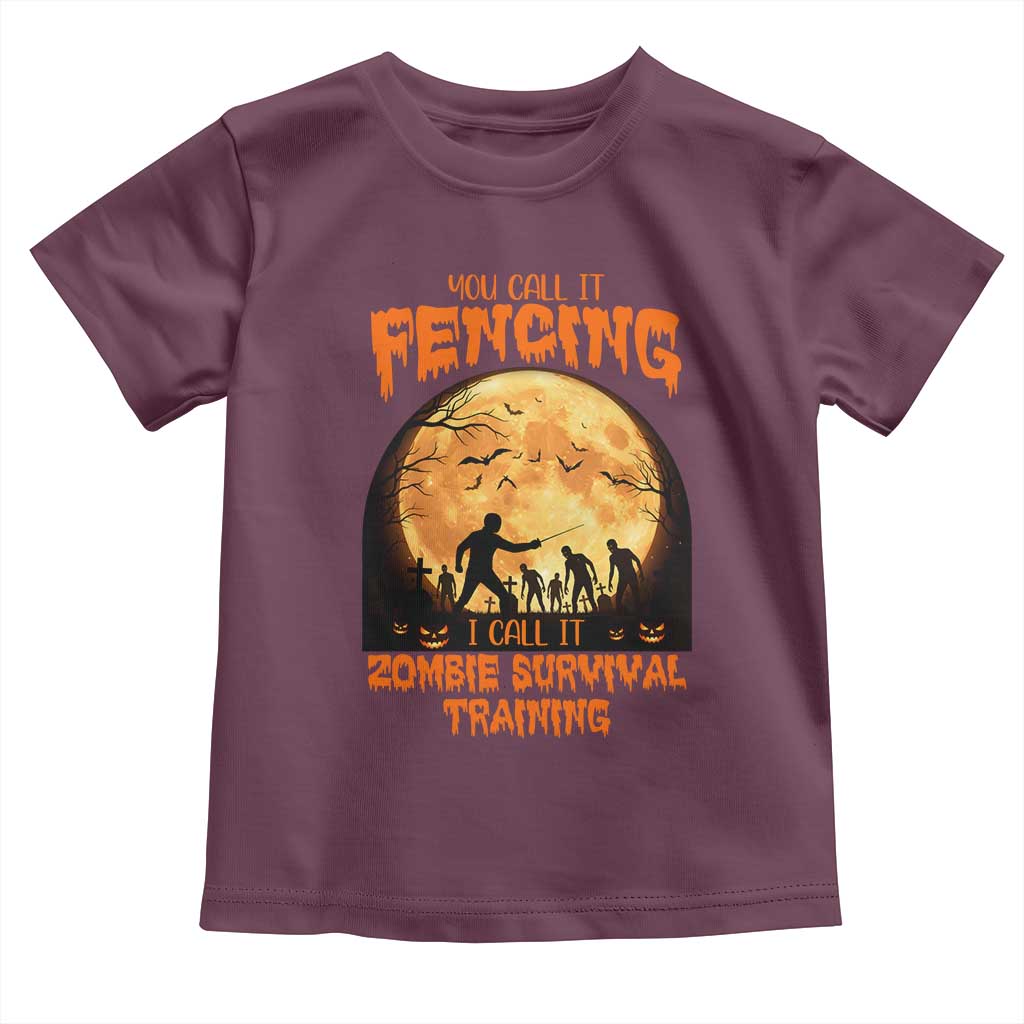 Funny Fencing Halloween Toddler T Shirt You Call It Fencing Zombie Survival - Wonder Print Shop