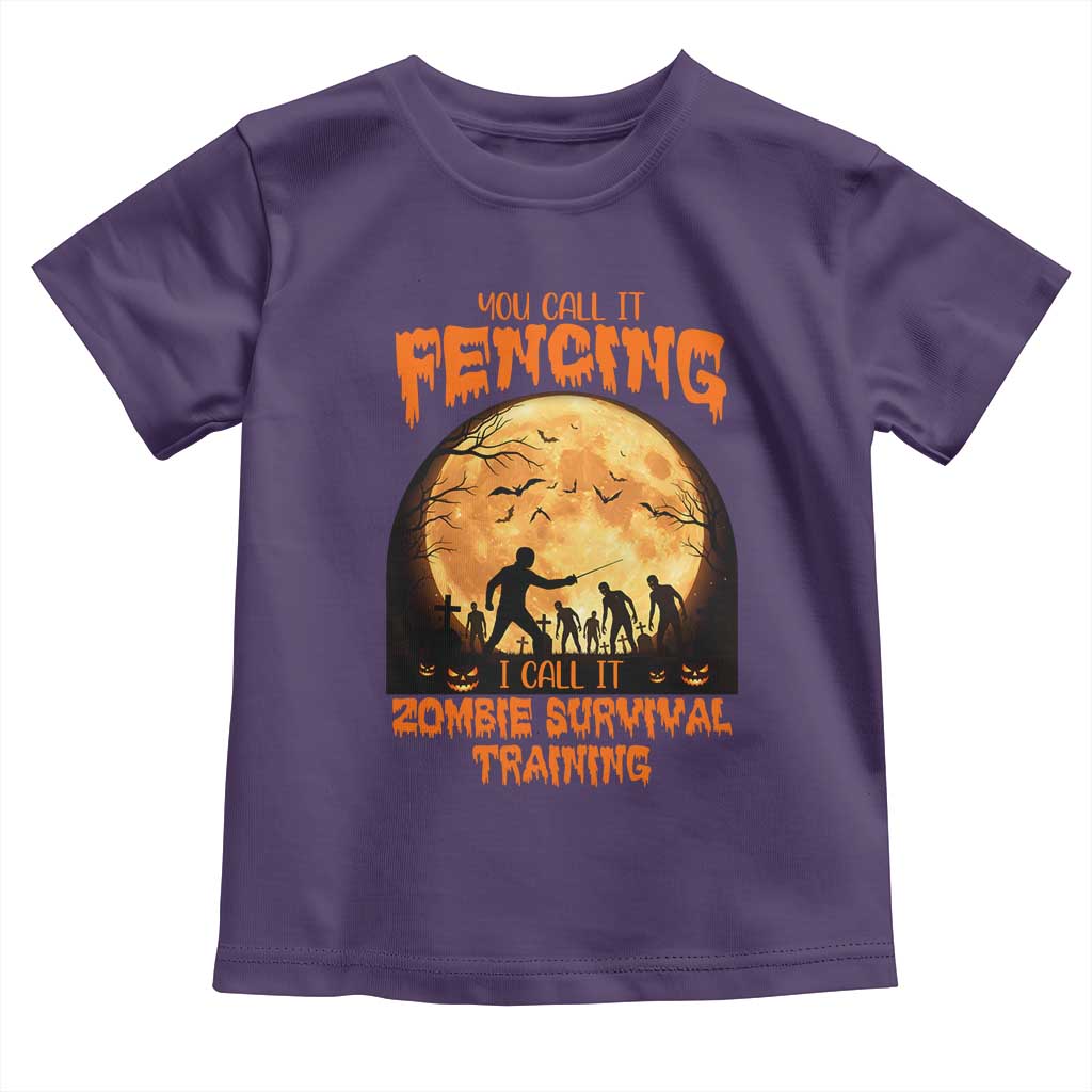 Funny Fencing Halloween Toddler T Shirt You Call It Fencing Zombie Survival - Wonder Print Shop