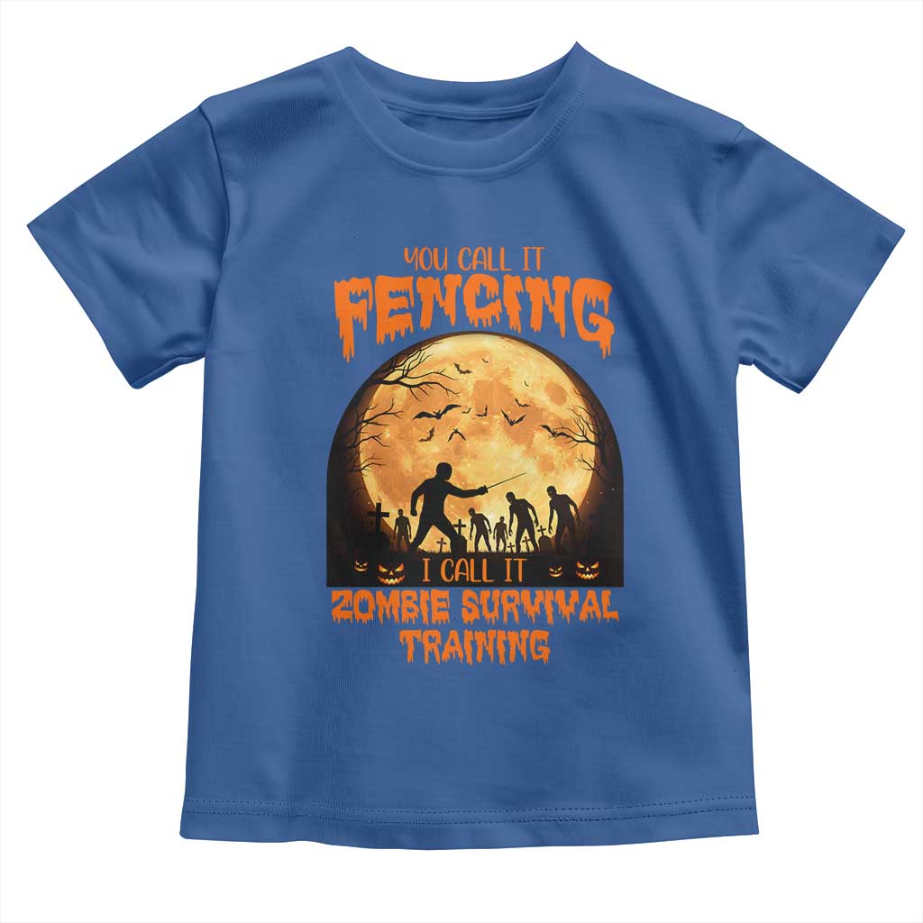 Funny Fencing Halloween Toddler T Shirt You Call It Fencing Zombie Survival - Wonder Print Shop
