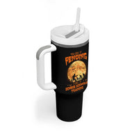 Funny Fencing Halloween Tumbler With Handle You Call It Fencing Zombie Survival