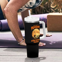 Funny Fencing Halloween Tumbler With Handle You Call It Fencing Zombie Survival