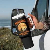Funny Fencing Halloween Tumbler With Handle You Call It Fencing Zombie Survival