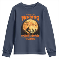 Funny Fencing Halloween Youth Sweatshirt You Call It Fencing Zombie Survival - Wonder Print Shop