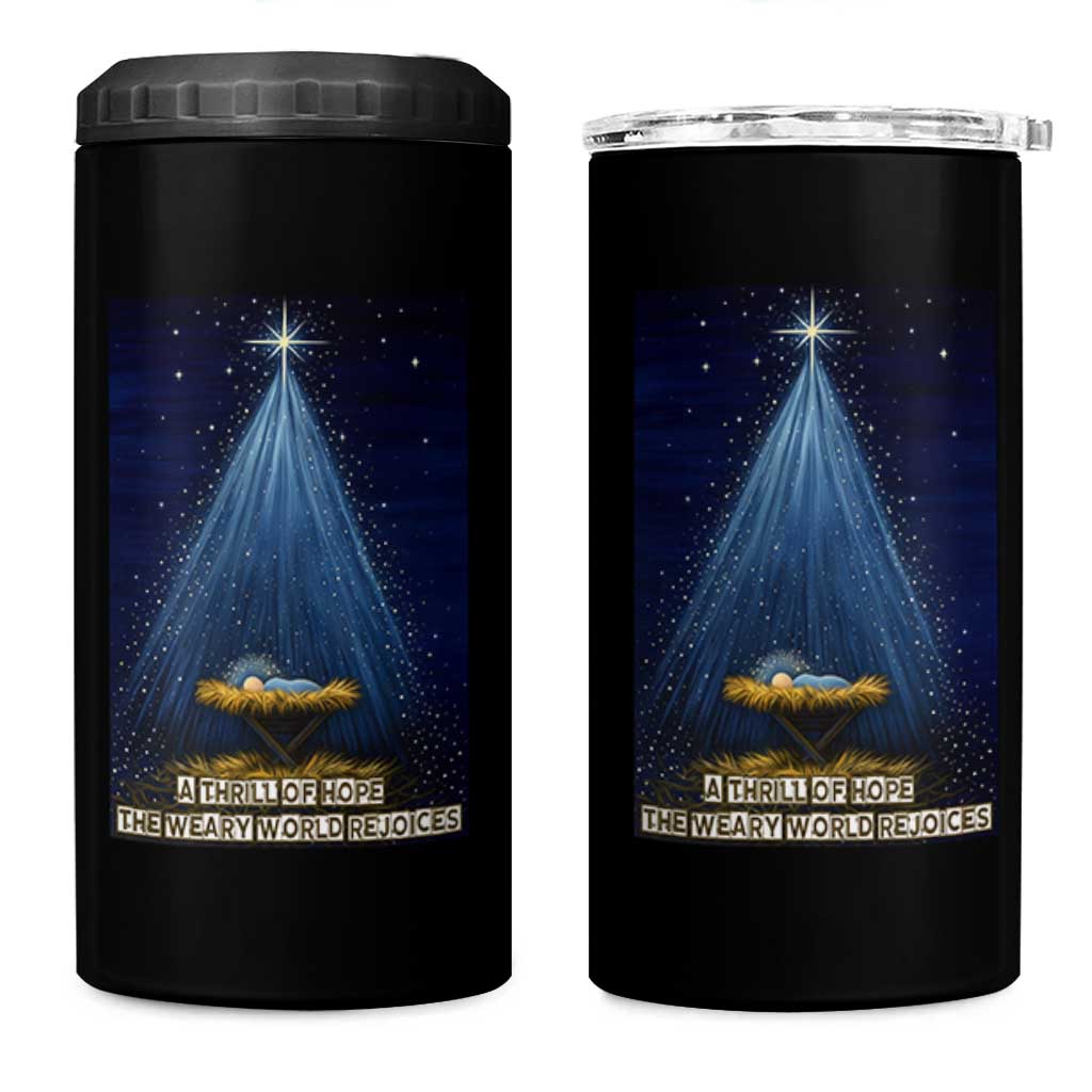 Nativity Scene Christmas 4 in 1 Can Cooler Tumbler Biible Baby Jesus Christian - Wonder Print Shop