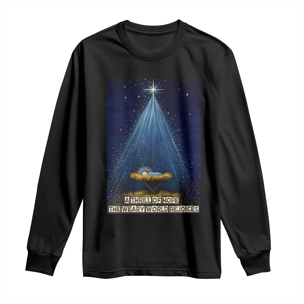 Nativity Scene Christmas Long Sleeve Shirt Biible Baby Jesus Christian - Wonder Print Shop