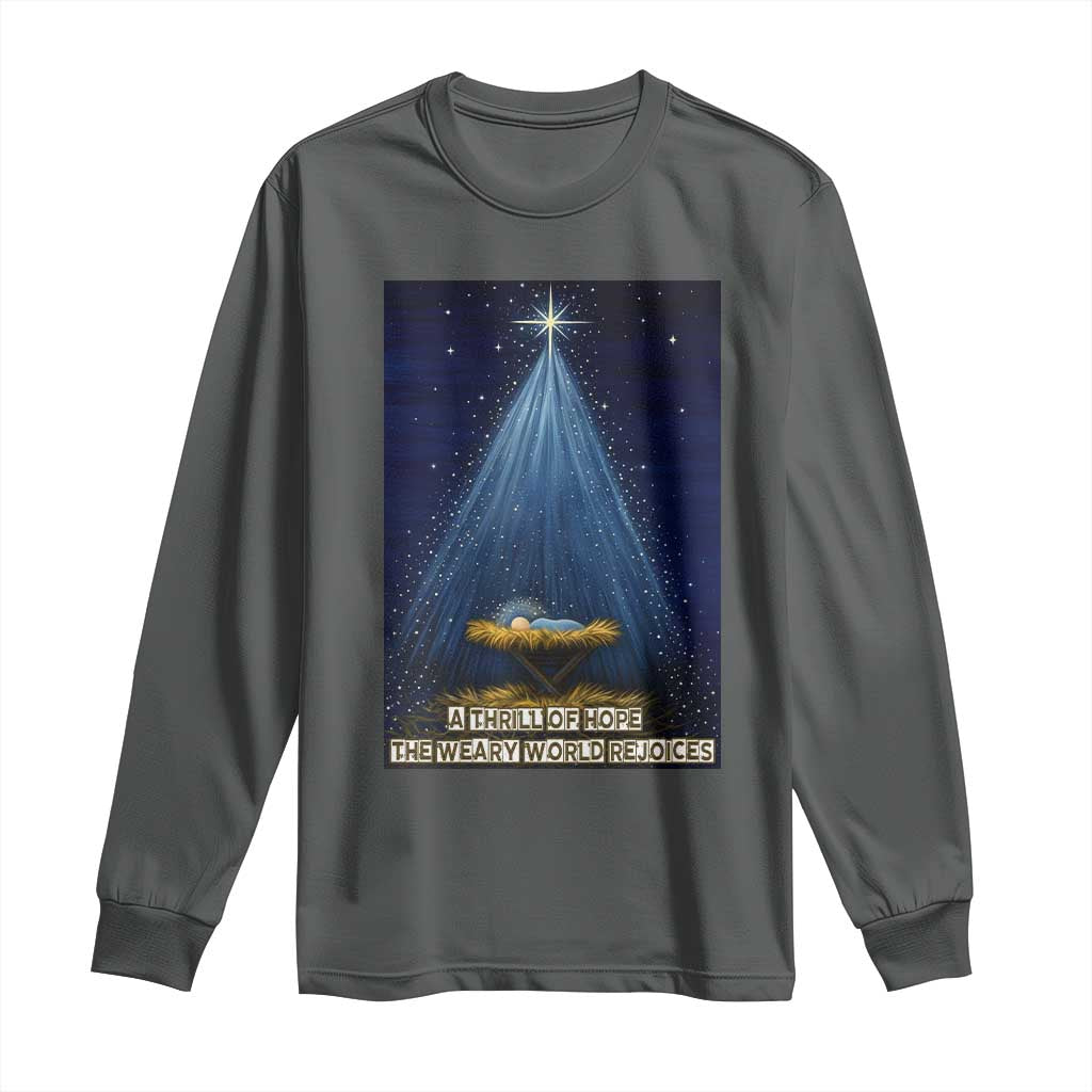 Nativity Scene Christmas Long Sleeve Shirt Biible Baby Jesus Christian - Wonder Print Shop