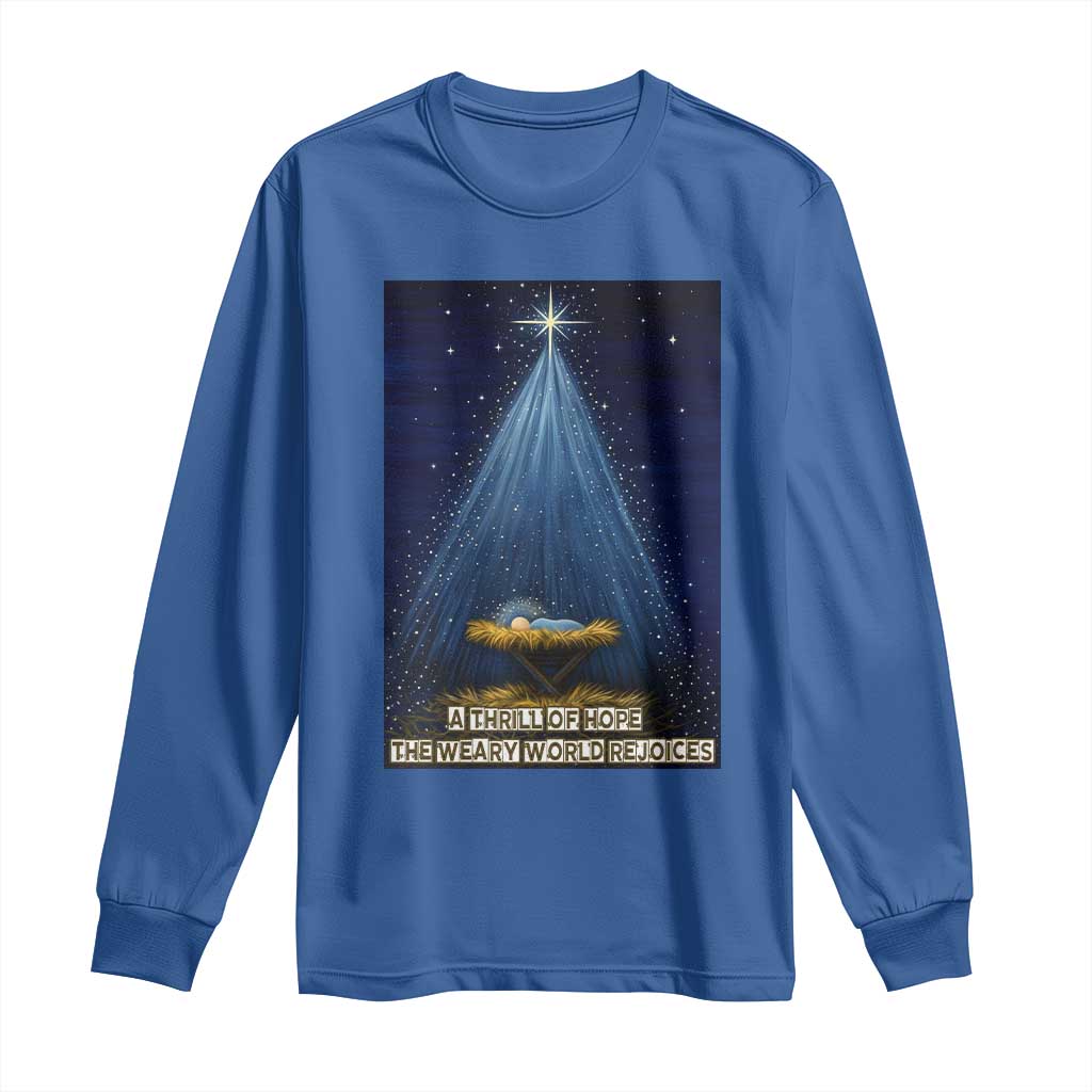 Nativity Scene Christmas Long Sleeve Shirt Biible Baby Jesus Christian - Wonder Print Shop