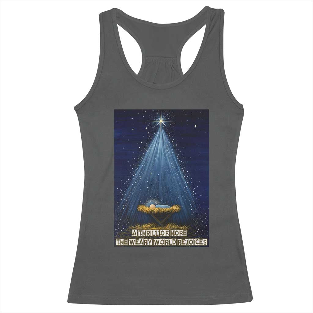 Nativity Scene Christmas Racerback Tank Top Biible Baby Jesus Christian - Wonder Print Shop