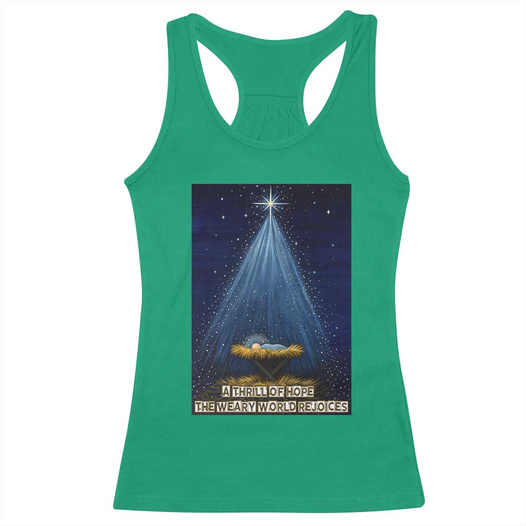 Nativity Scene Christmas Racerback Tank Top Biible Baby Jesus Christian - Wonder Print Shop