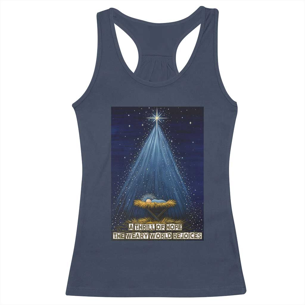 Nativity Scene Christmas Racerback Tank Top Biible Baby Jesus Christian - Wonder Print Shop