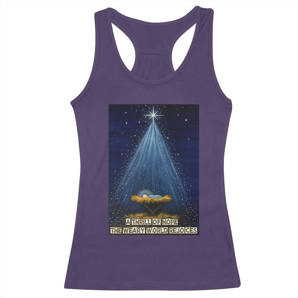 Nativity Scene Christmas Racerback Tank Top Biible Baby Jesus Christian - Wonder Print Shop