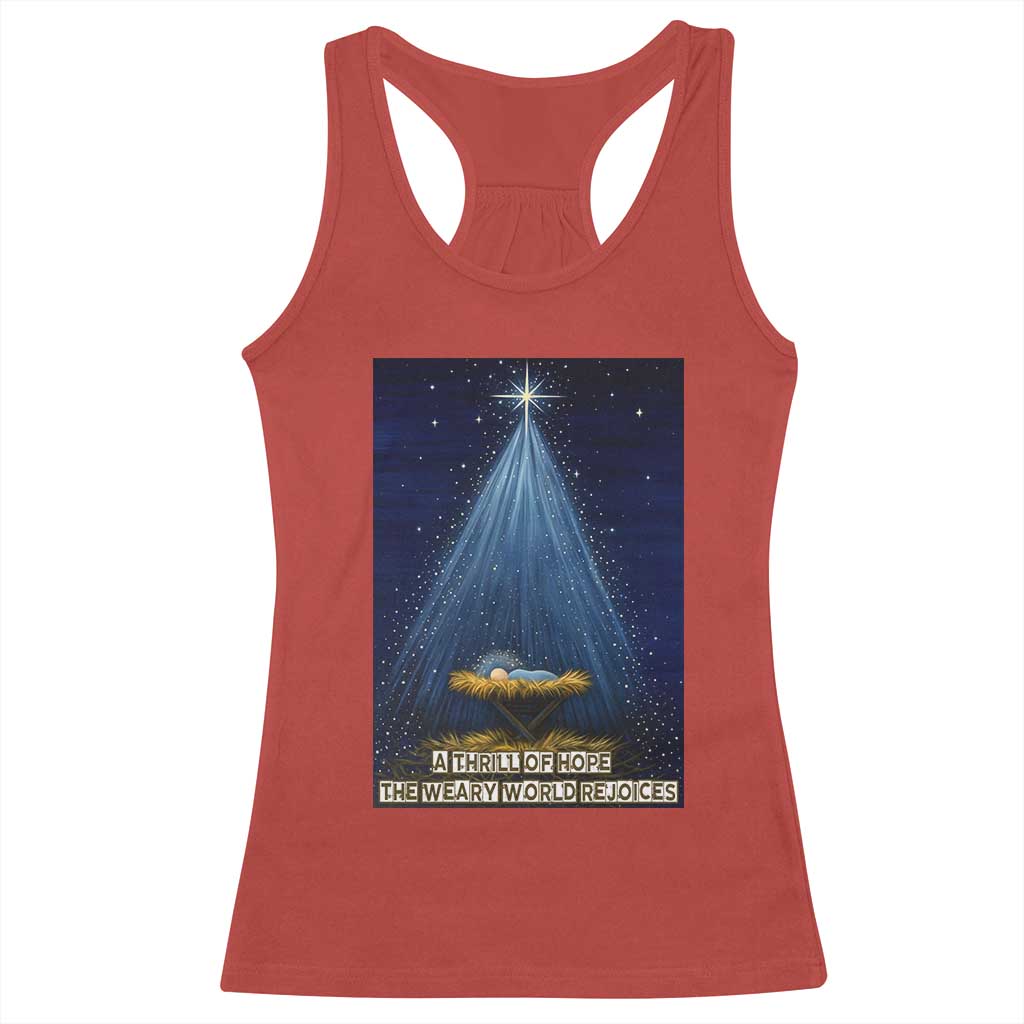 Nativity Scene Christmas Racerback Tank Top Biible Baby Jesus Christian - Wonder Print Shop