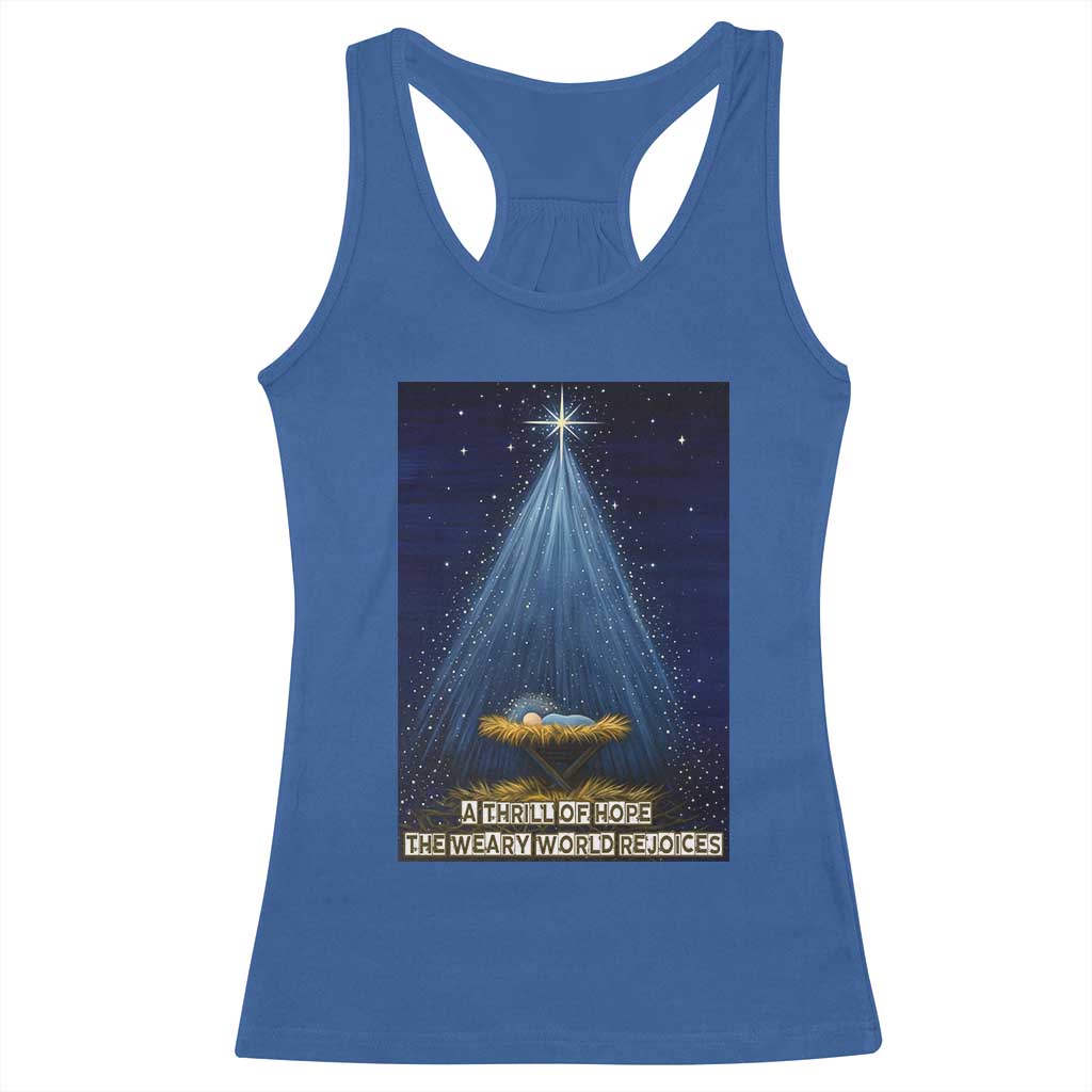 Nativity Scene Christmas Racerback Tank Top Biible Baby Jesus Christian - Wonder Print Shop