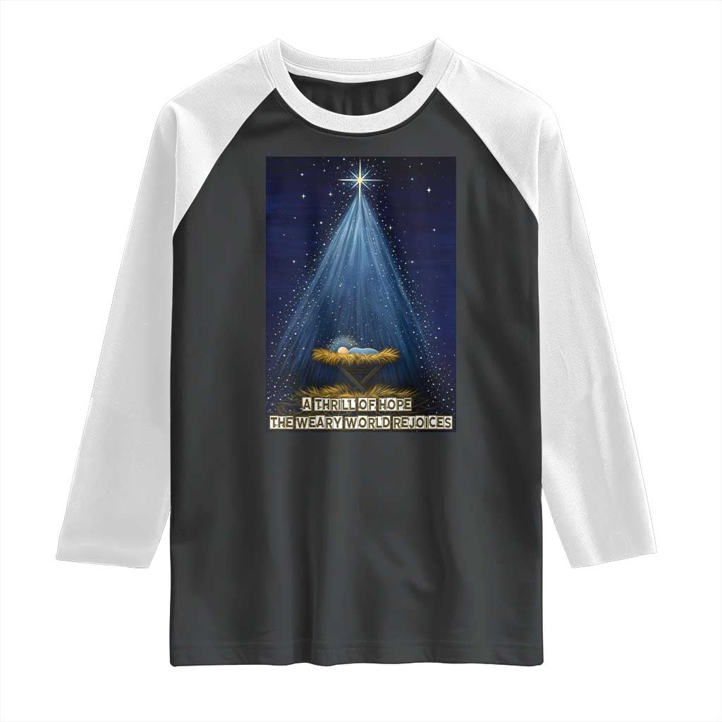 Nativity Scene Christmas Raglan Shirt Biible Baby Jesus Christian - Wonder Print Shop