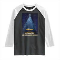 Nativity Scene Christmas Raglan Shirt Biible Baby Jesus Christian - Wonder Print Shop