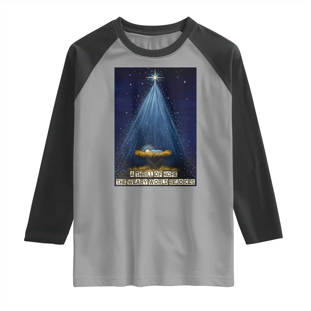 Nativity Scene Christmas Raglan Shirt Biible Baby Jesus Christian - Wonder Print Shop