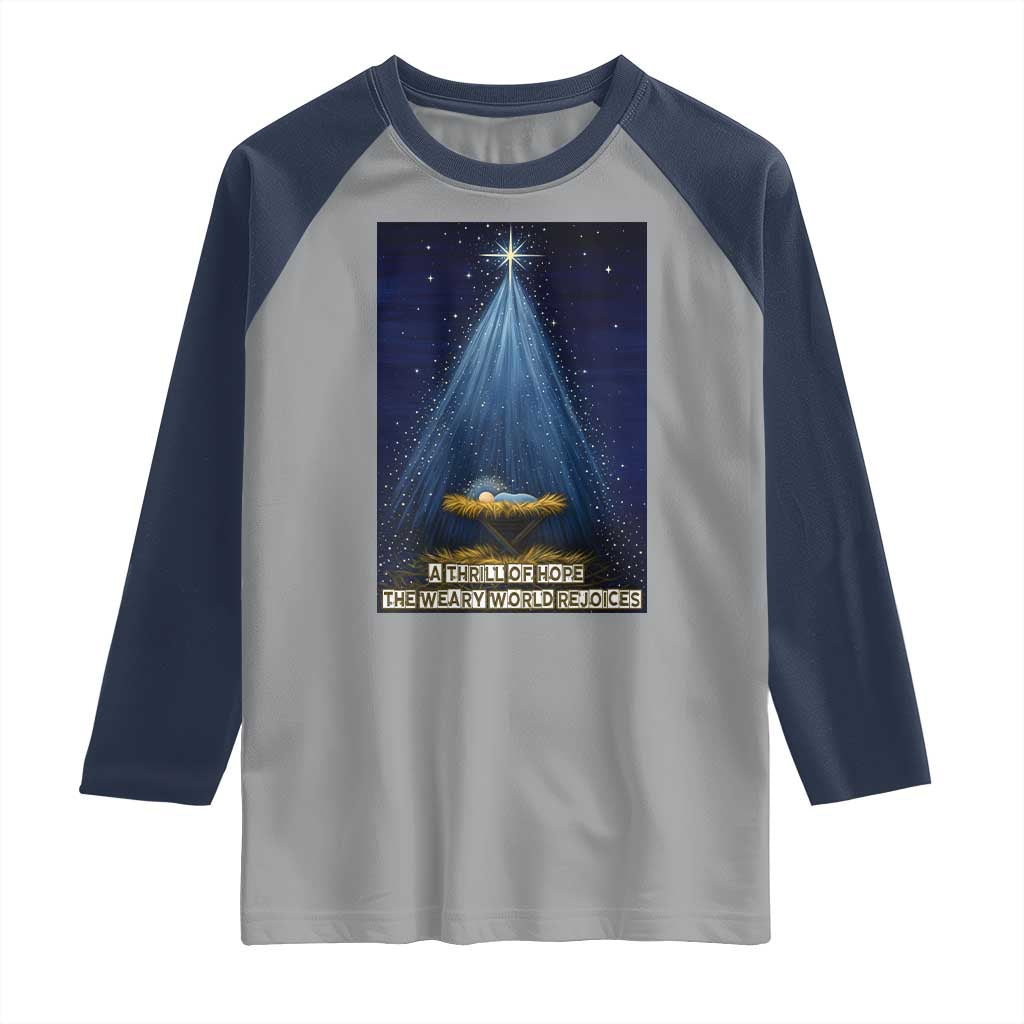 Nativity Scene Christmas Raglan Shirt Biible Baby Jesus Christian - Wonder Print Shop
