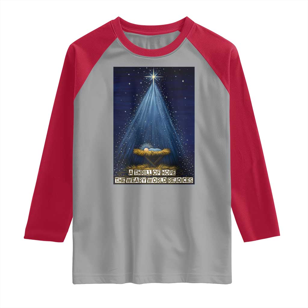 Nativity Scene Christmas Raglan Shirt Biible Baby Jesus Christian - Wonder Print Shop