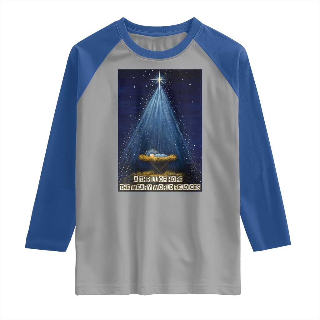 Nativity Scene Christmas Raglan Shirt Biible Baby Jesus Christian - Wonder Print Shop