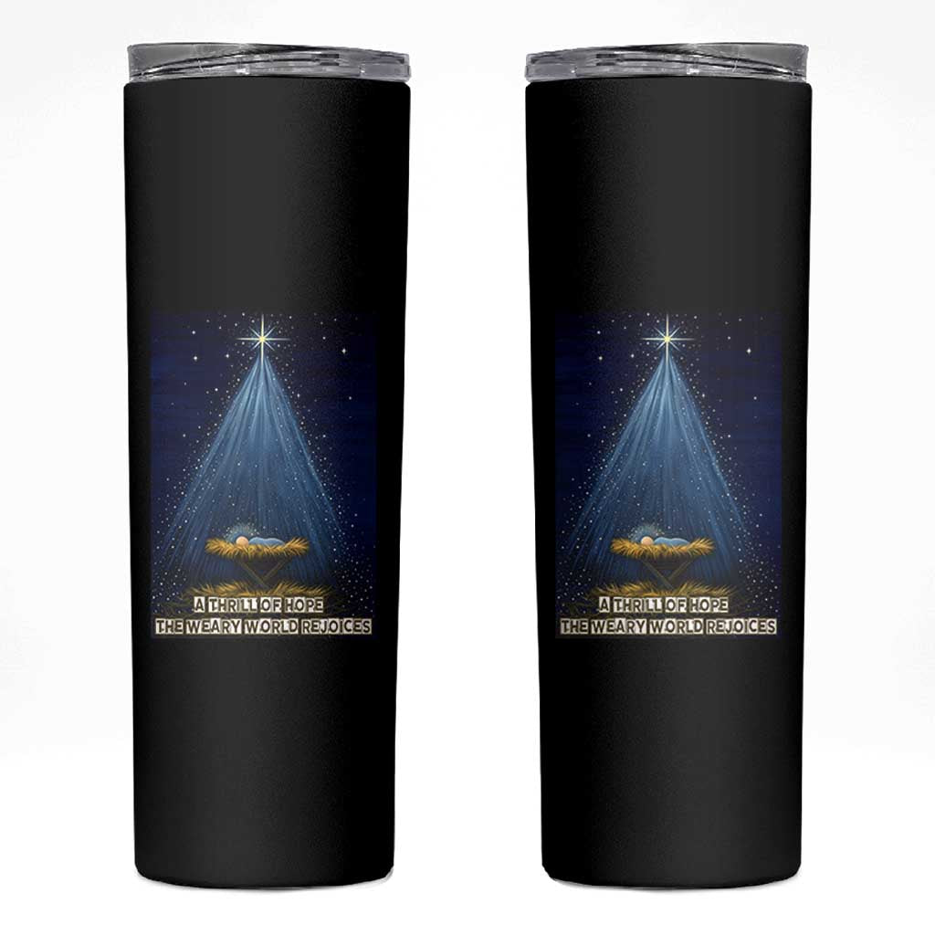 Nativity Scene Christmas Skinny Tumbler Biible Baby Jesus Christian - Wonder Print Shop