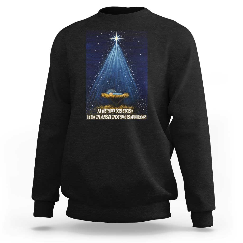 Nativity Scene Christmas Sweatshirt Biible Baby Jesus Christian - Wonder Print Shop