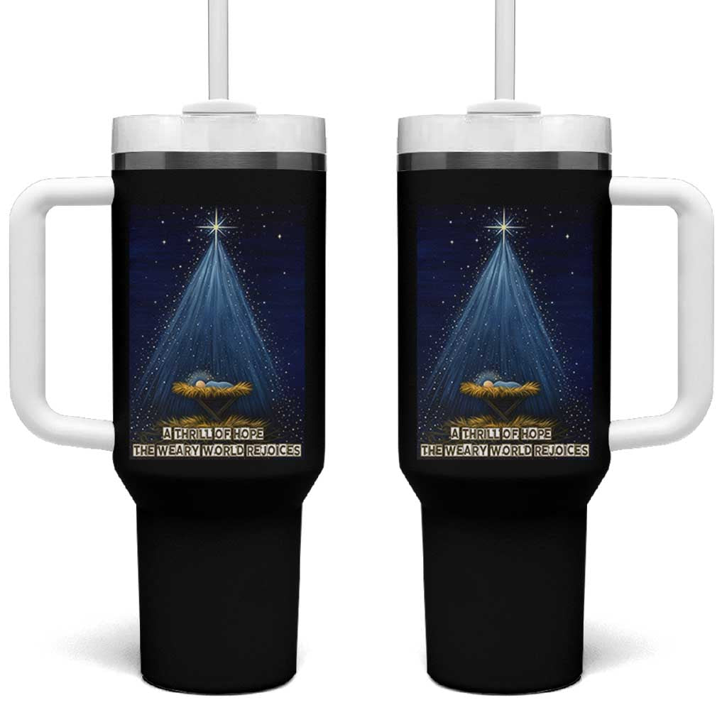 Nativity Scene Christmas Tumbler With Handle Biible Baby Jesus Christian - Wonder Print Shop